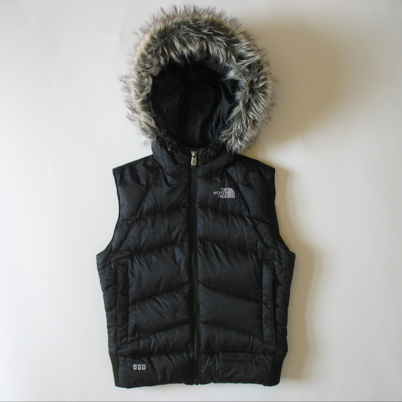 down vest with fur hood